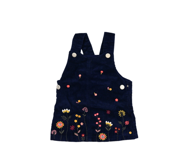 Modré manšestrové květinové šaty F&F