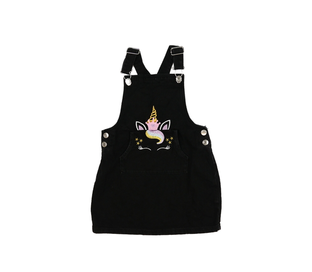 Černé riflové šaty s jednorožcem Primark 