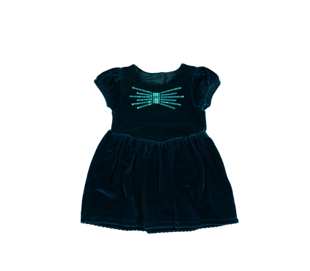 Zeleno-modré semišové společenské šaty M&S