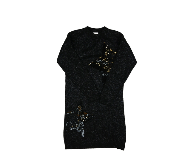 Černé lesklé svetrové šaty Next