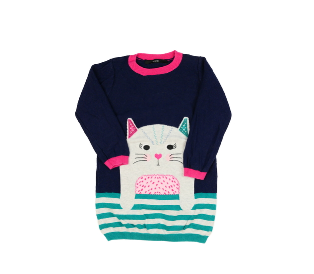 Tmavé svetrové šaty s kočičkou George