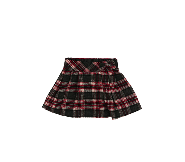 Červeno-šedá teplejší sukně Tu