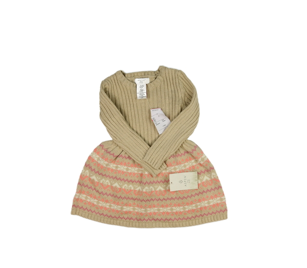 Nové hnědé vzorované pletené šaty 