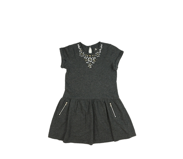 Šedé melírované šaty s kamínky Tu