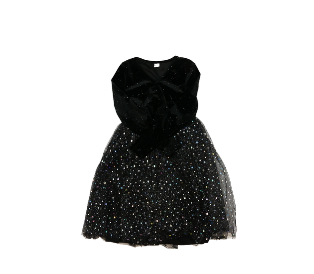 Černé lesklé flitrované společenské šaty 