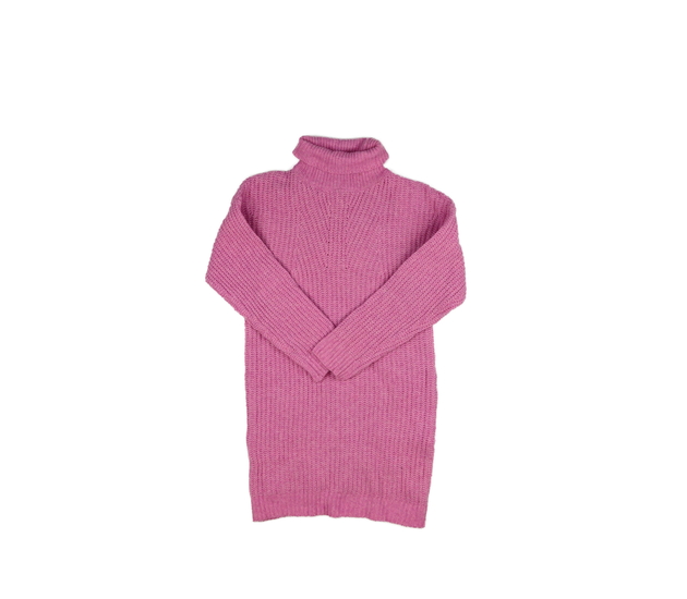 Růžové rolákové svetrové šaty Tu 