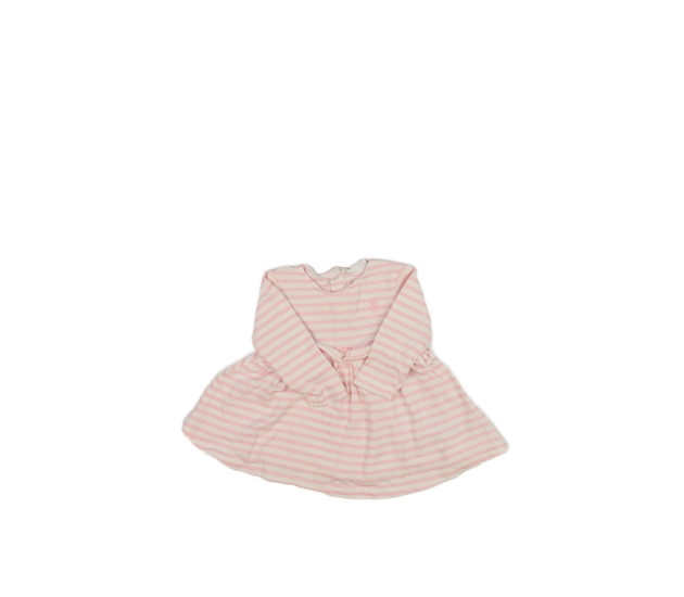 Růžové pruhované šaty s volánky Next