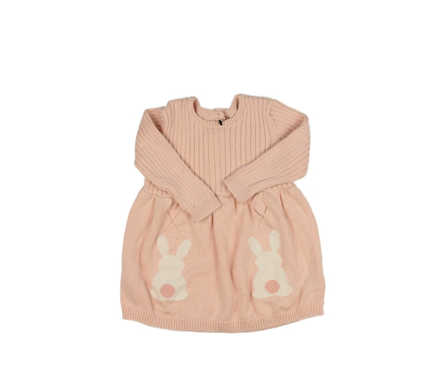 Růžové svetrové šaty se zajíčkem Mothercare