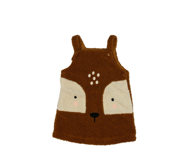 Hnědé beránkové šaty s čumáčkem Tu 