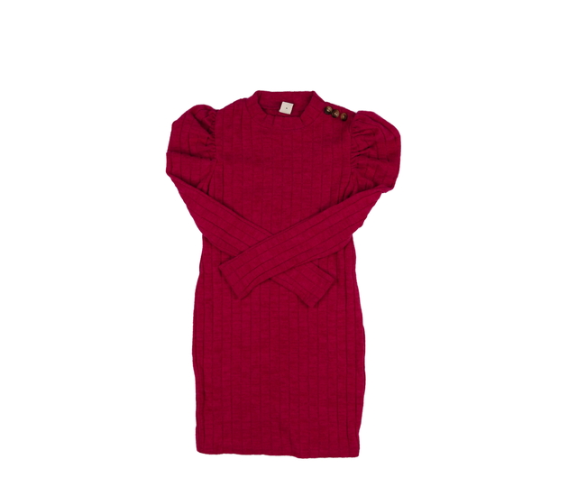 Sytě růžové pouzdrové teplejší šaty 