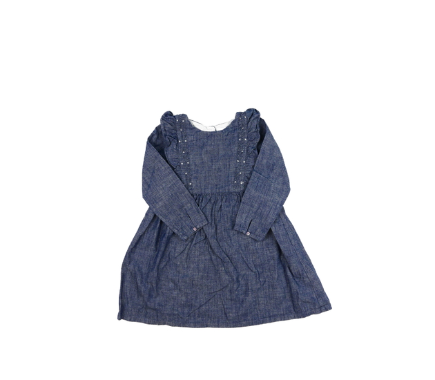 Modré riflové šaty s volánky 