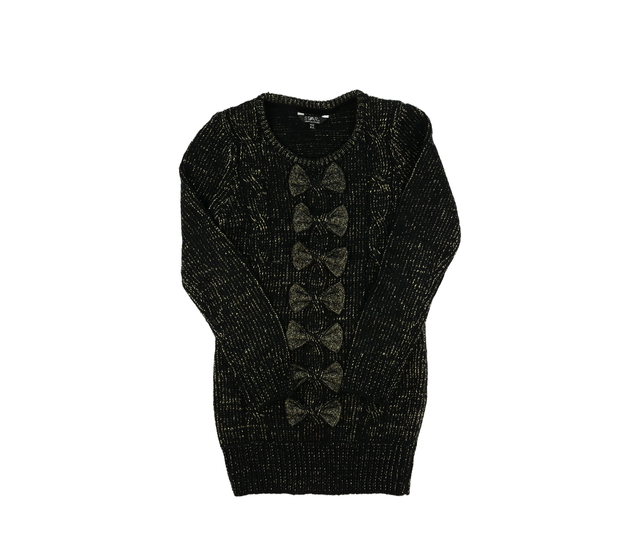 Černé pletené šaty se zlatými vlákny 