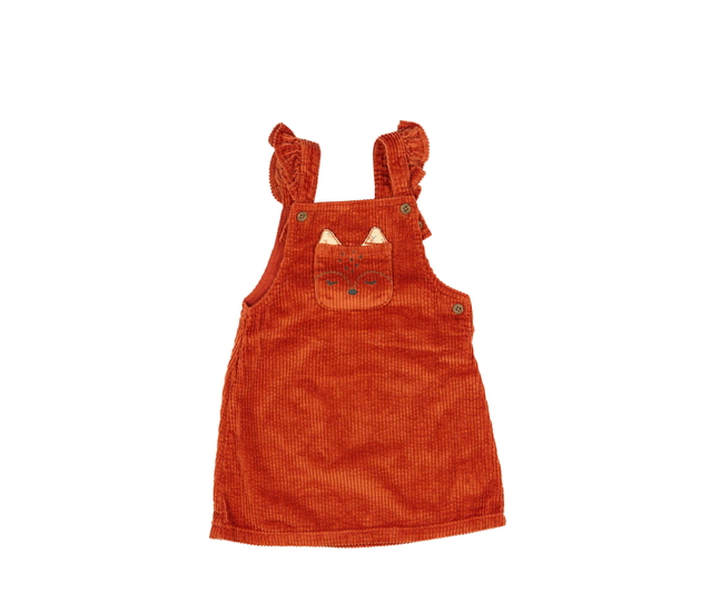 Cihlové červené manšestrové šaty F&F