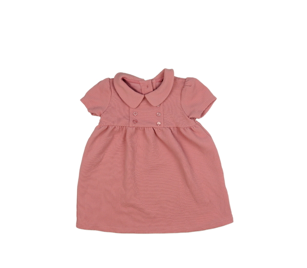 Růžové šaty s límečkem Tu