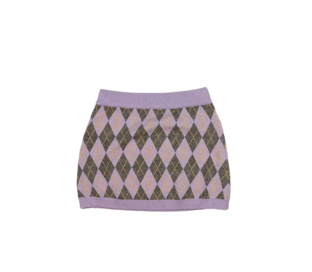 Fialová vzorovaná zimní sukně Primark 