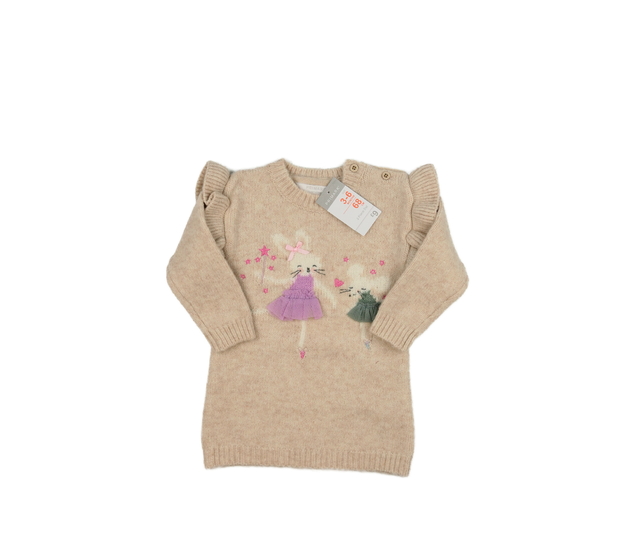 Nové hnědé pletené zimní šaty Primark 