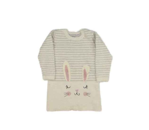 Světlé pruhované žinylkové šaty se zajíčky Primark