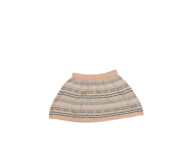 Oranžovo-šedá vzorovaná lesklá sukně