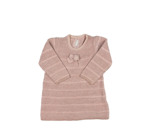 Růžové pletené lesklé šaty 