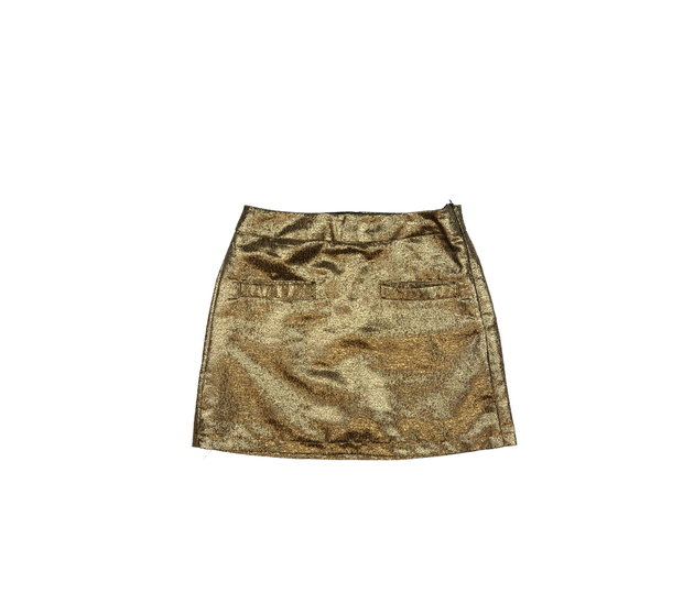 Zlatá sukně se zipem na boku