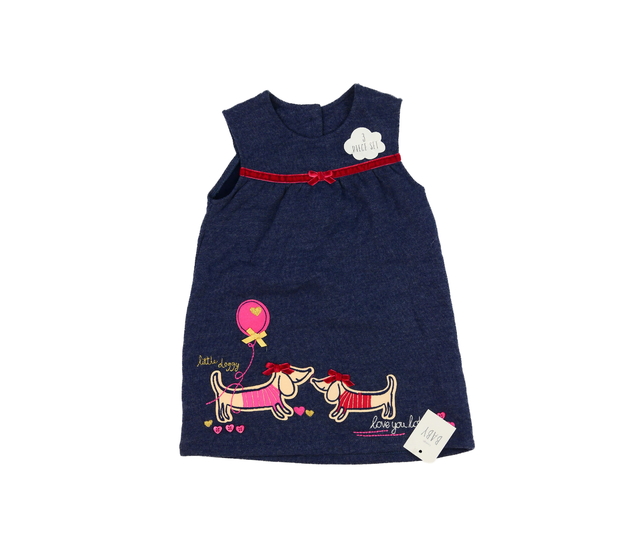 Nové modré teplejší šaty s pejsky George