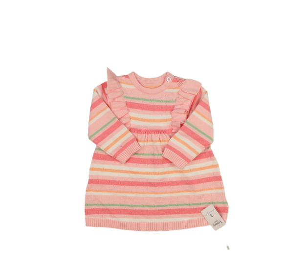 Nové růžové pletené šaty s volánky Nutmeg