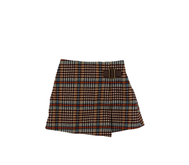 Hnědá pruhovaná teplejší sukně Next