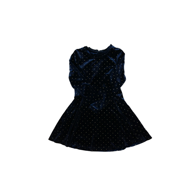 Modré teplejší šaty se zlatými kolečky M&S