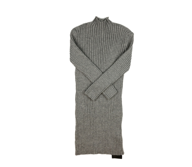 Nové šedé svetrové pouzdrové šaty