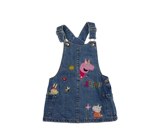 Modré riflové šaty Prasátko Pepa 