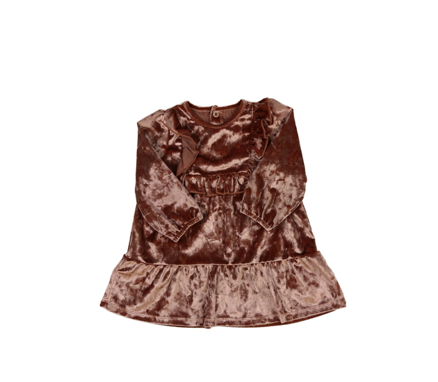 Růžové semišové šaty s volánky Nutmeg