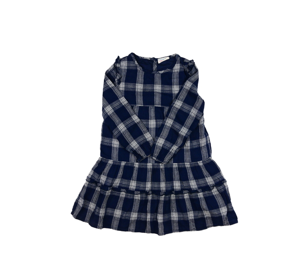 Modré kostkované šaty s volánky Fatface 