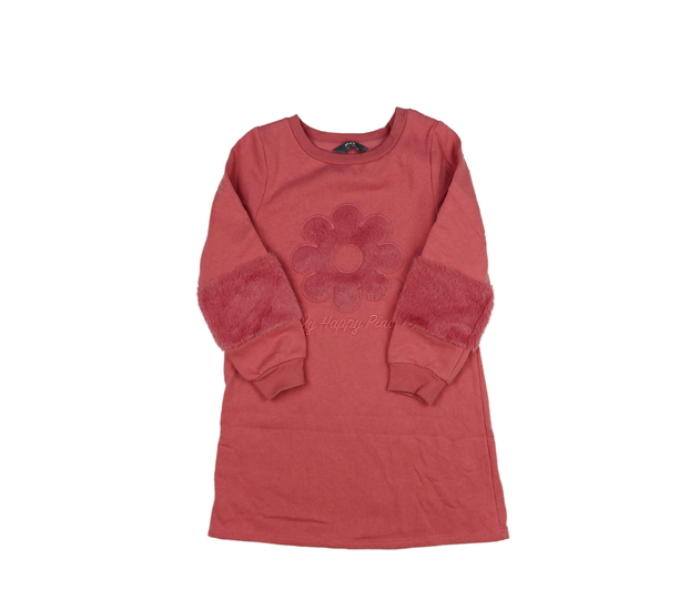 Růžové mikinové šaty se srdci 