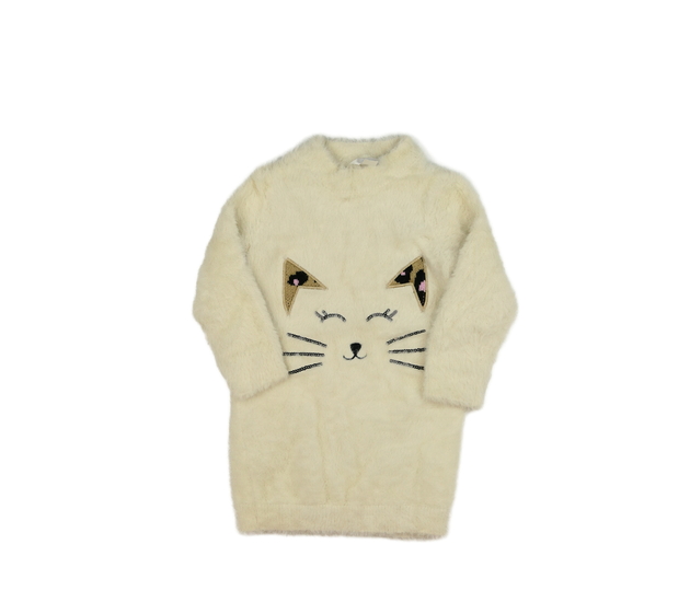 Krémové žinylkové šaty s čumáčkem M&Co