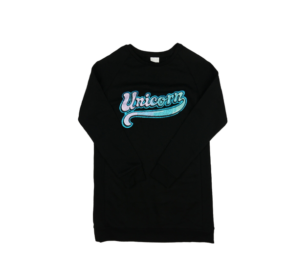 Černé mikinové šaty s nápisem F&F