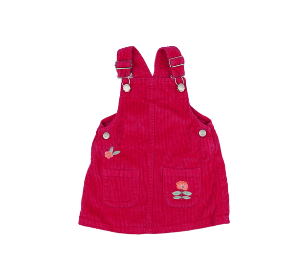 Růžové manšestrové šaty s květinami Tu 