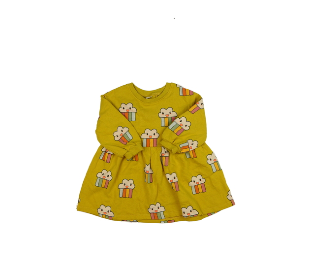 Žluté mikinové šaty s mráčky Next