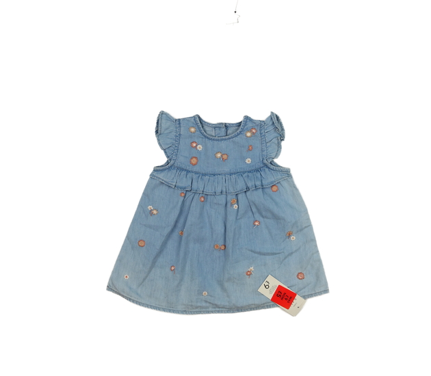 Nové modré šaty s vyšitými květinami George