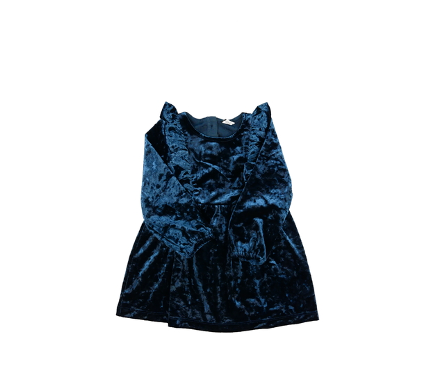 Tmavě modré hebké šaty s volánky Tu