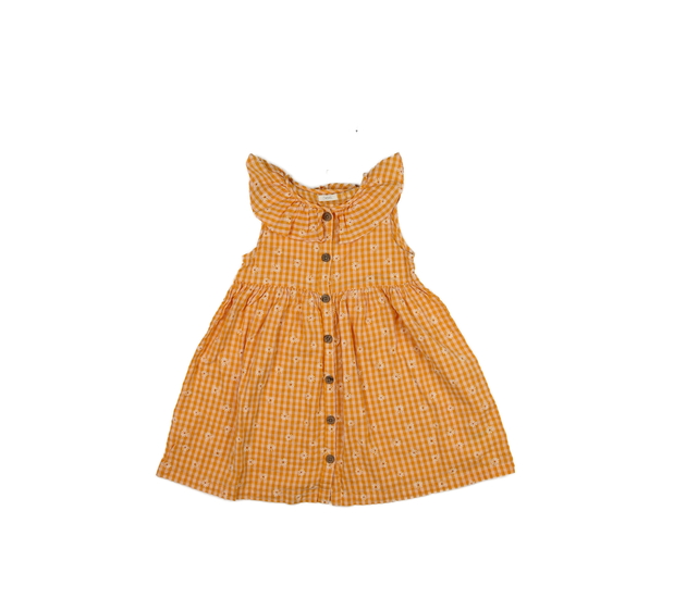 Oranžové kostkované květinové šaty Next