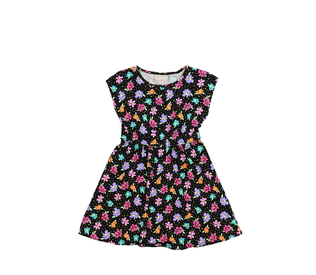 Krásné černé květinové šaty