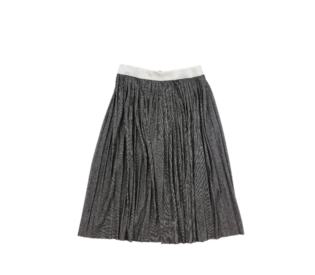 Tmavě stříbrná lesklá nabíraná sukně Tu 