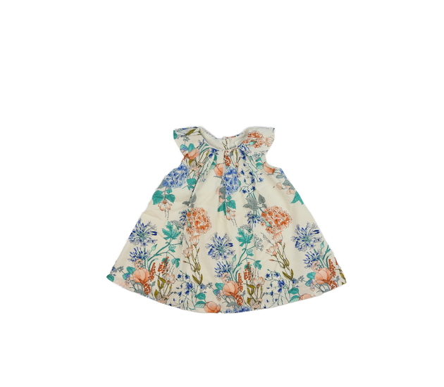 Krémové květinové šaty s límečkem Next