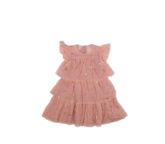 Růžové zdobné společenské šaty 