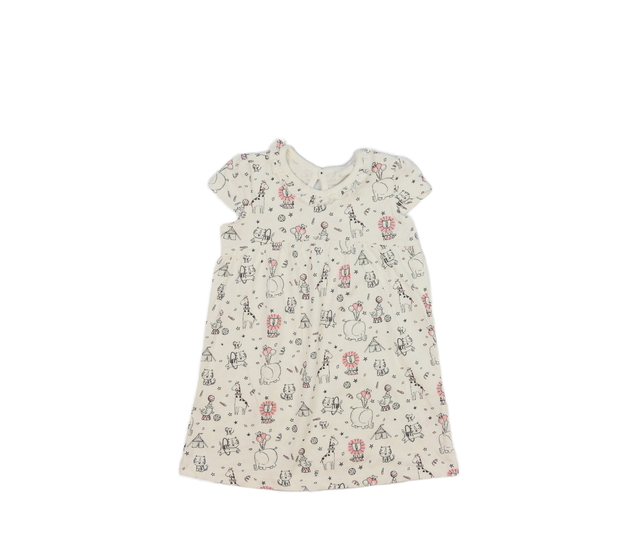 Krémové šaty se zvířátky a volánky George