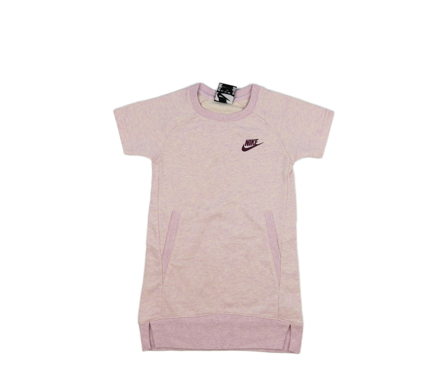 Růžové melírované mikinové šaty Nike 