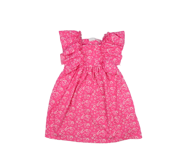 Růžové květinové letní šaty Zara