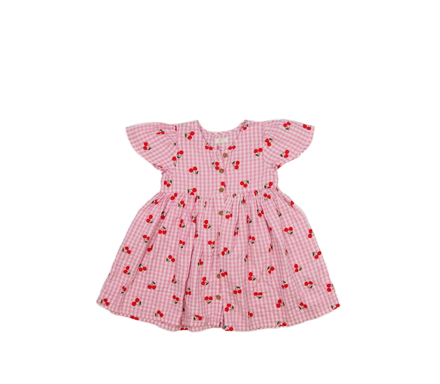 Bílo-růžové šaty s třešněmi Next