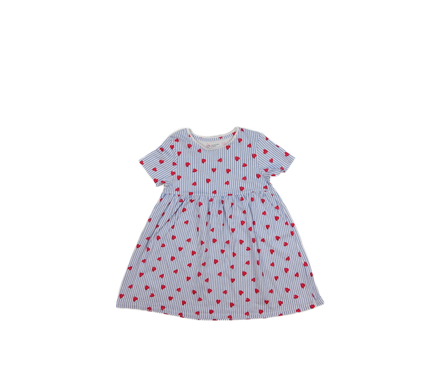 Bílé modře pruhované šaty se srdci Primark