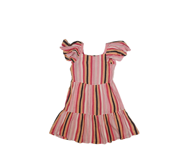 Barevně pruhované šaty s prošíváním na zádech Next